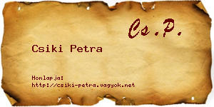 Csiki Petra névjegykártya